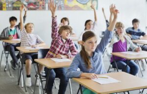 student in the classroom